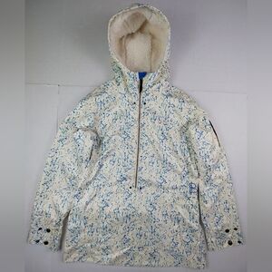 Burtons B By Burton Dryride Jacket Womens XL Cream Pullover Hooded Snowboard Ski